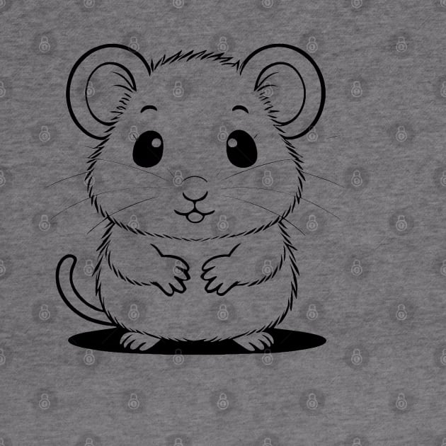 Cute Baby Hamster Animal Outline by Zenflow